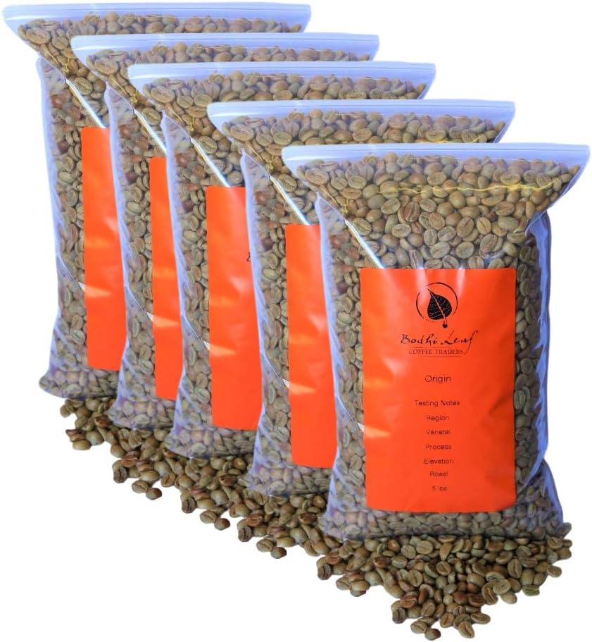 Bodhi Sampler Pack - Top 5 Green Coffees Recommended By our Roastery - Green Unroasted Coffee Beans - 100% Arabica Raw Coffee - Specialty Grade (5 LB - 1 lb of Each)