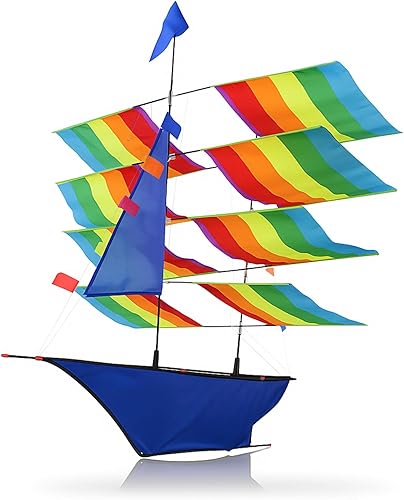 Vbestlife Cometa enorme 3D, cometa de velero arcoíris para deportes al aire libre, actividad de los niños, Arco iris