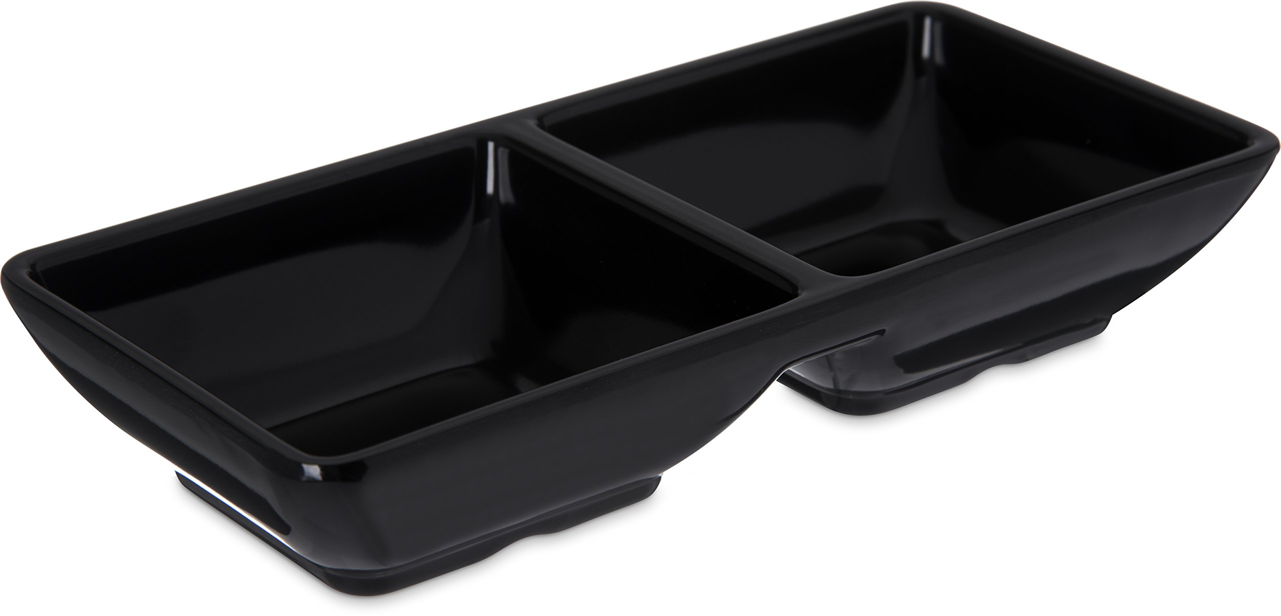 Carlisle 086203 - Ramekin doble cuadrado de melamina, 4 oz Capacidad, 5-3/4 x 2-3/4 x 1", negro (caja de 24)