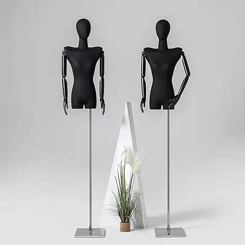 Miniatura 5 de SRURLLUG Female Mannequin Dress Form Torso, Display Mannequin Body with Detachable Head, Wooden Hands and Adjustable 65"-86" Height Stand, for Dress