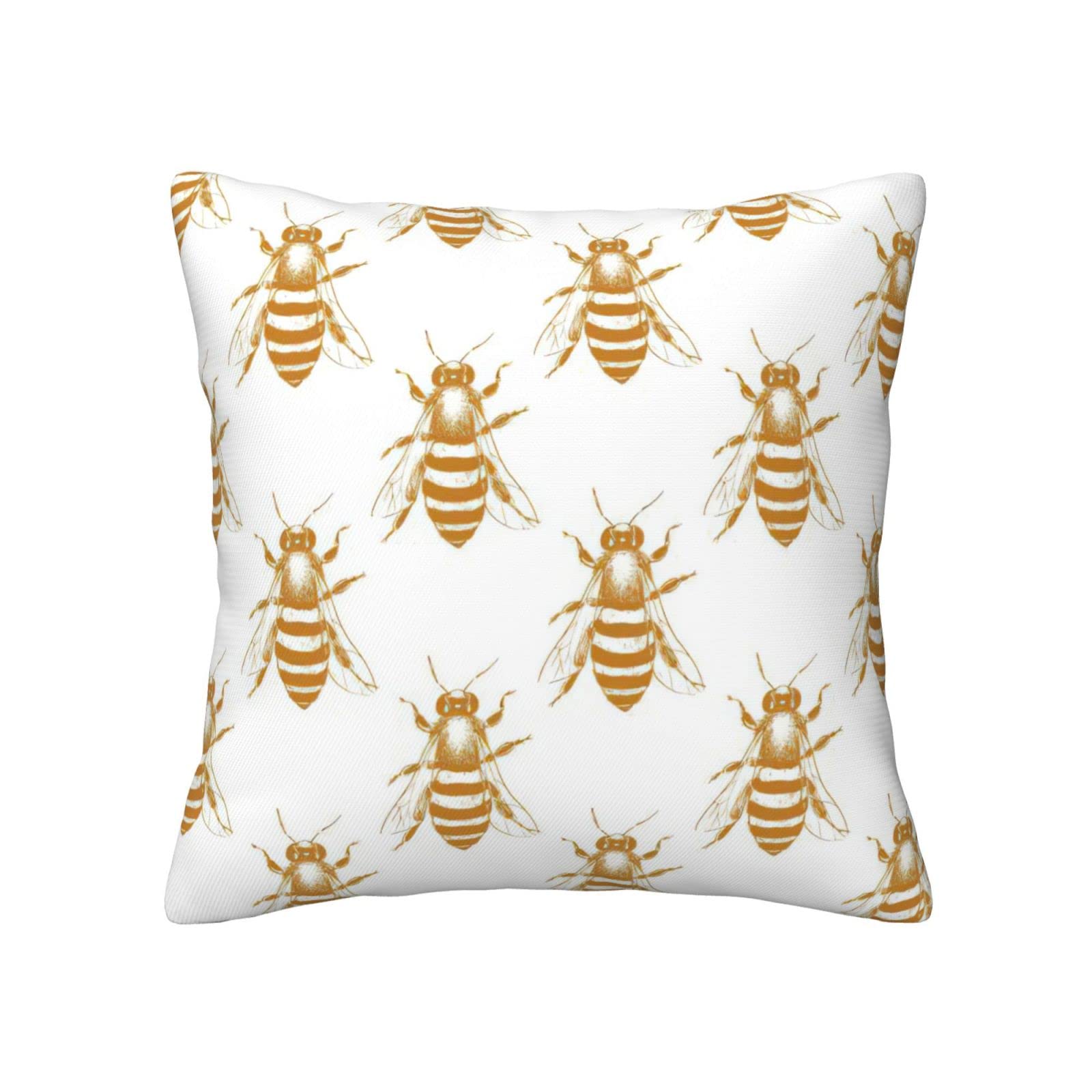 Amazon.co.jp: Bee Honey クッションカバー 4枚セット イエロー モダン