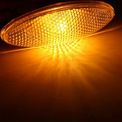 Miniatura 7 de Luz de marcador lateral de señal de giro, luz de marcador de montaje de guardabarros lateral, luz de señal de giro lateral ámbar compatible con