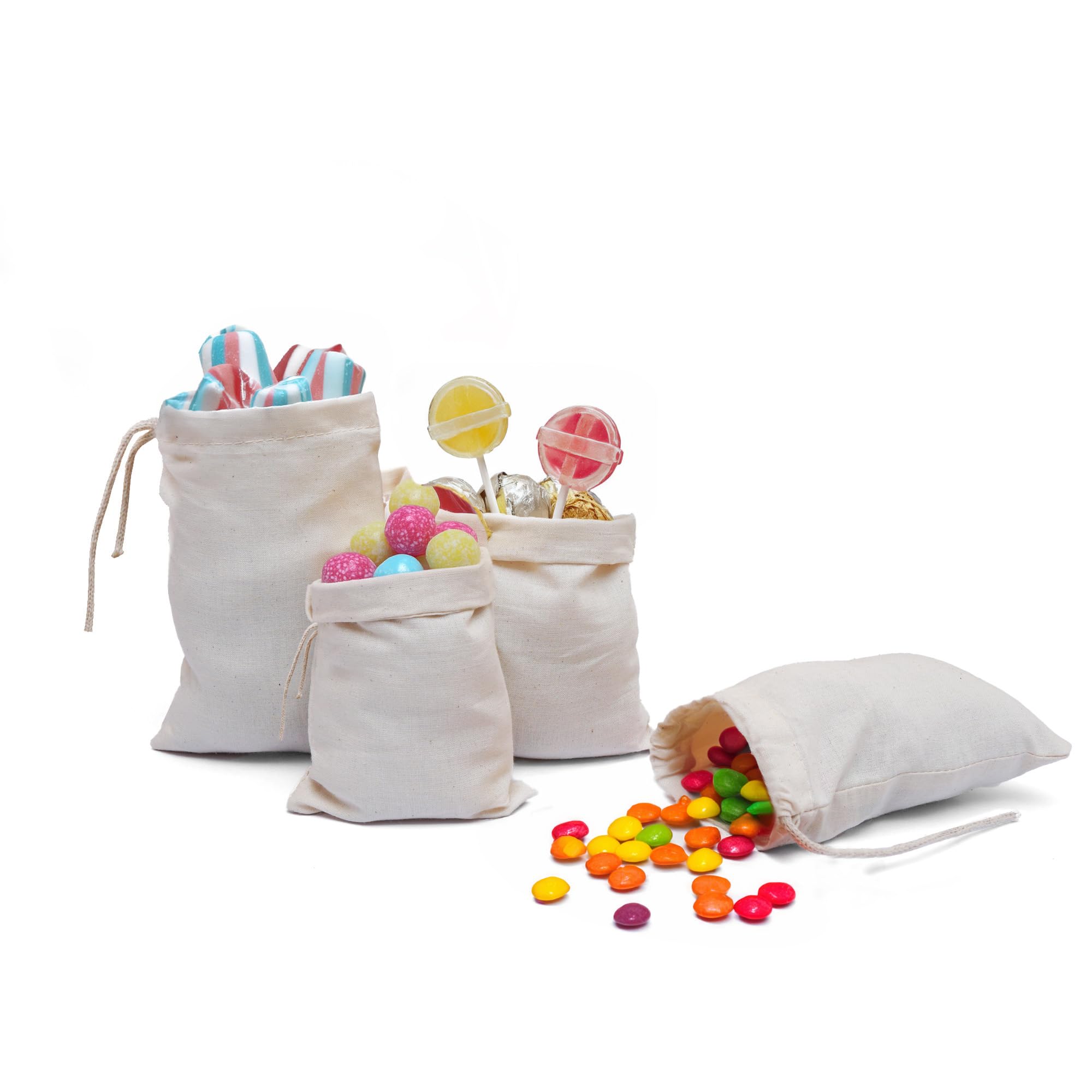 Lot De 5 Sacs En Maille Coton Avec Cordon - Réutilisables Pour Herbes, épices, Cadeaux