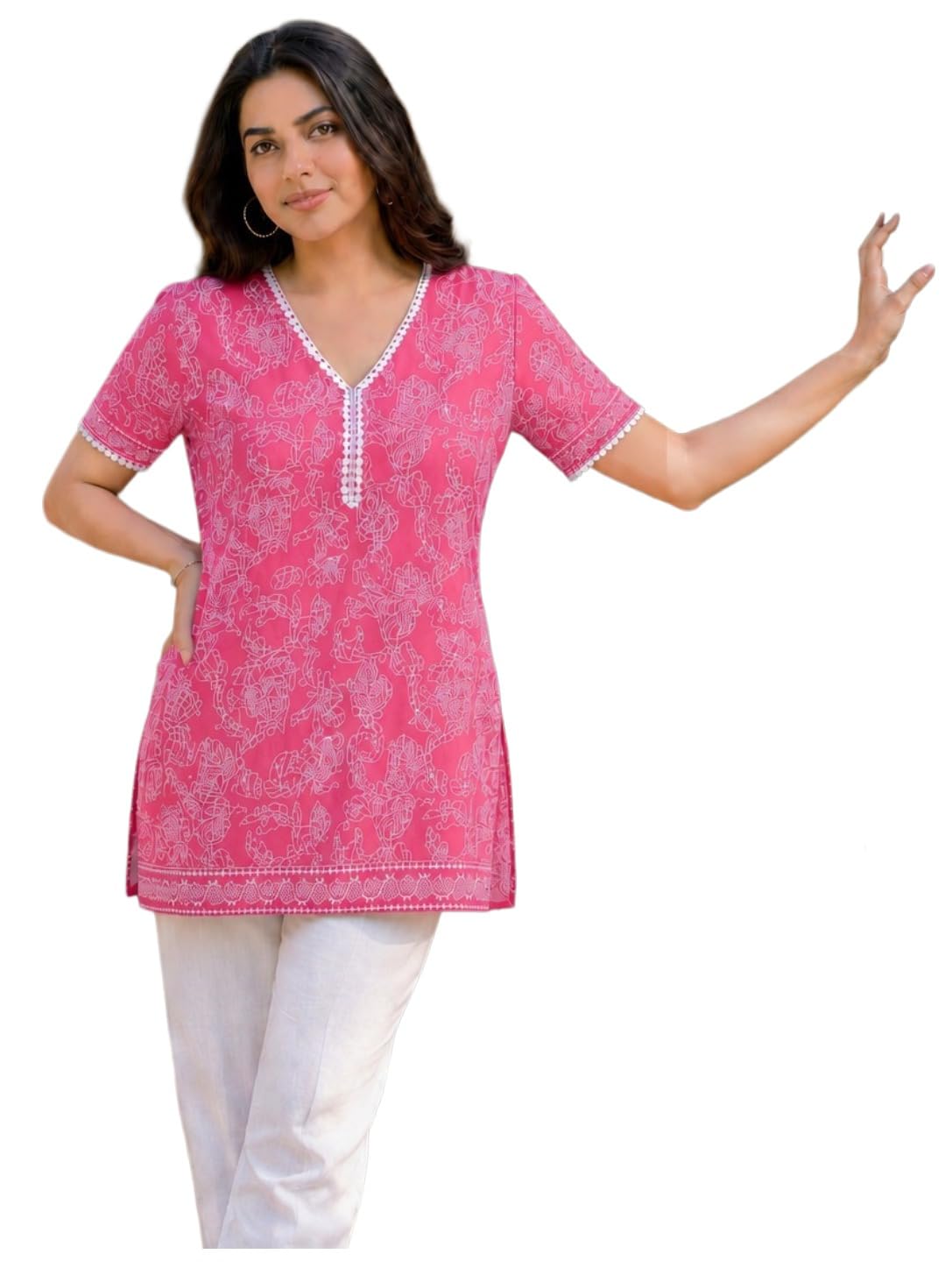 anni designer Cotton Short Kurti for Women | Stylish Kurti | Short Kurti Top | Casual Kurta for Women | Comfortable Cotton Kurtis for Womens-picture-2