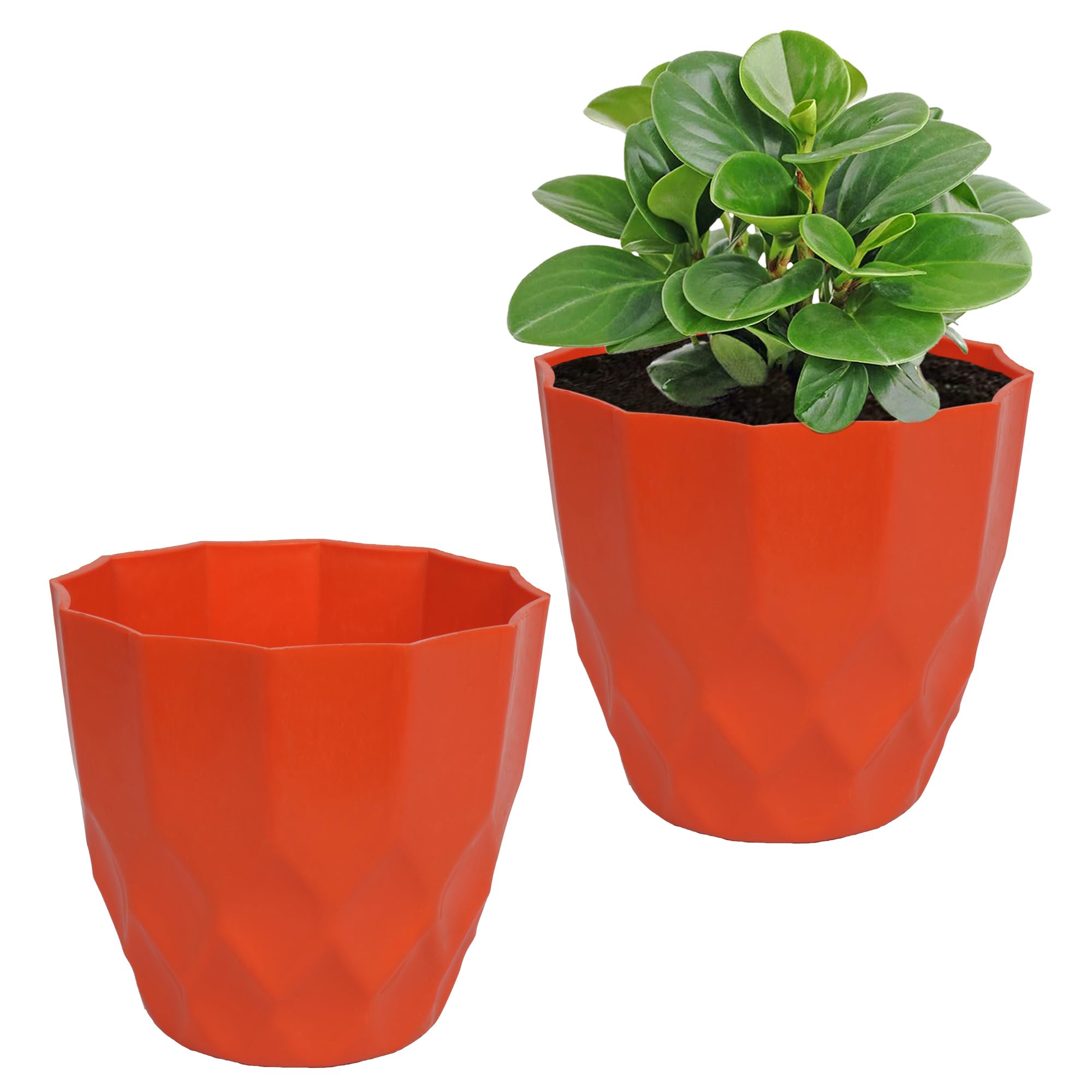 Kuber Industries Flower Pot | Flower Planter Pots for Indoor | Flower Pots for Outdoor | Flower Plants Pot | Barfi Flower Pot | 6 Inch | Pack of 2 | Orange (B0CW5X7QP2) Amazon Price History, Amazon Price Tracker