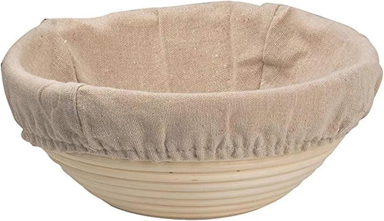 Bread Proofing Basket Round Oval Long Banneton Rattan Dough Proving With Linen Liner Cloth(24x9cm)