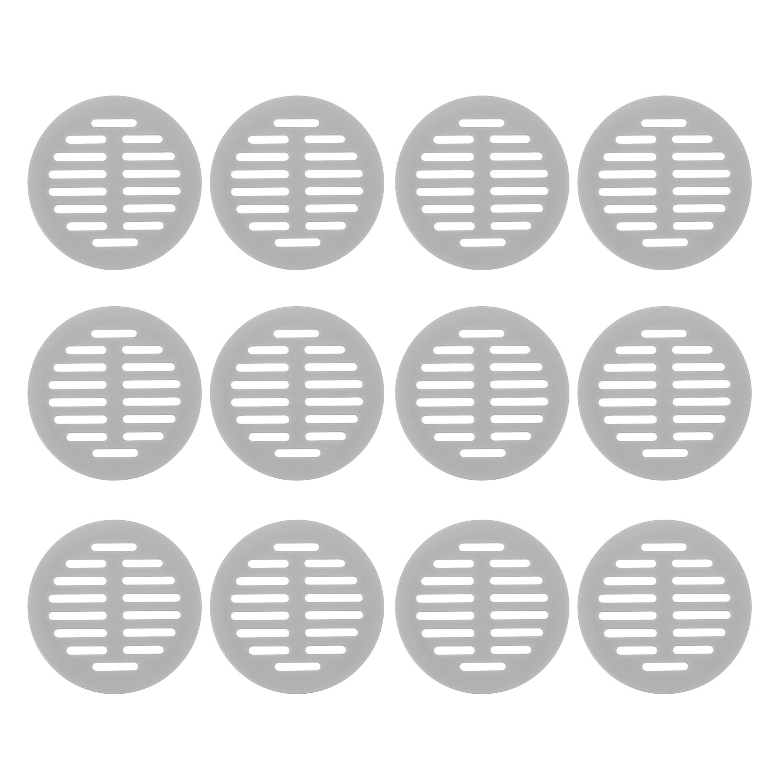 sourcing map 12 Pcs Round Soffit Vents (35mm / 1.38") - Plastic Louver Soffit Air Vent Cover Circular Air Mesh Screen Grille for Home/Bathroom/Wall/Ceiling/Cabinet, Gray