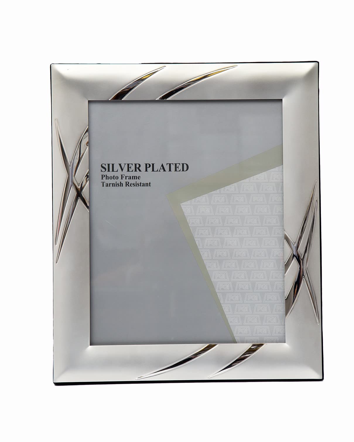 Simply Products Silver 6X8-Inch Two-Tone Satin -Plated Photo Frame Stands/Hangs Both Ways (Landscape Or Portrait) - 328Ass55 (6X8-Inch)