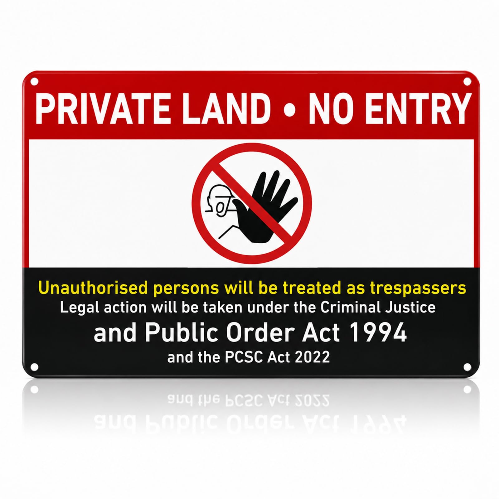 Metal Private Land No Entry Sign, Waterproof Aluminium Sign