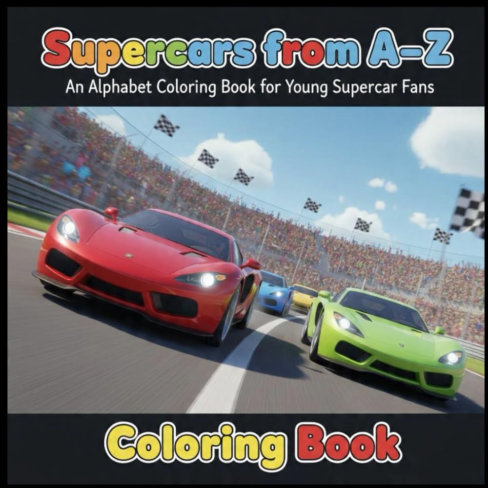 The A–Z Vehicles Series: SuperCars from A to Z: A Fun and Educational Coloring Book for Kids Who Love Cars: An Alphabet Coloring Book for Young Car Enthusiasts
