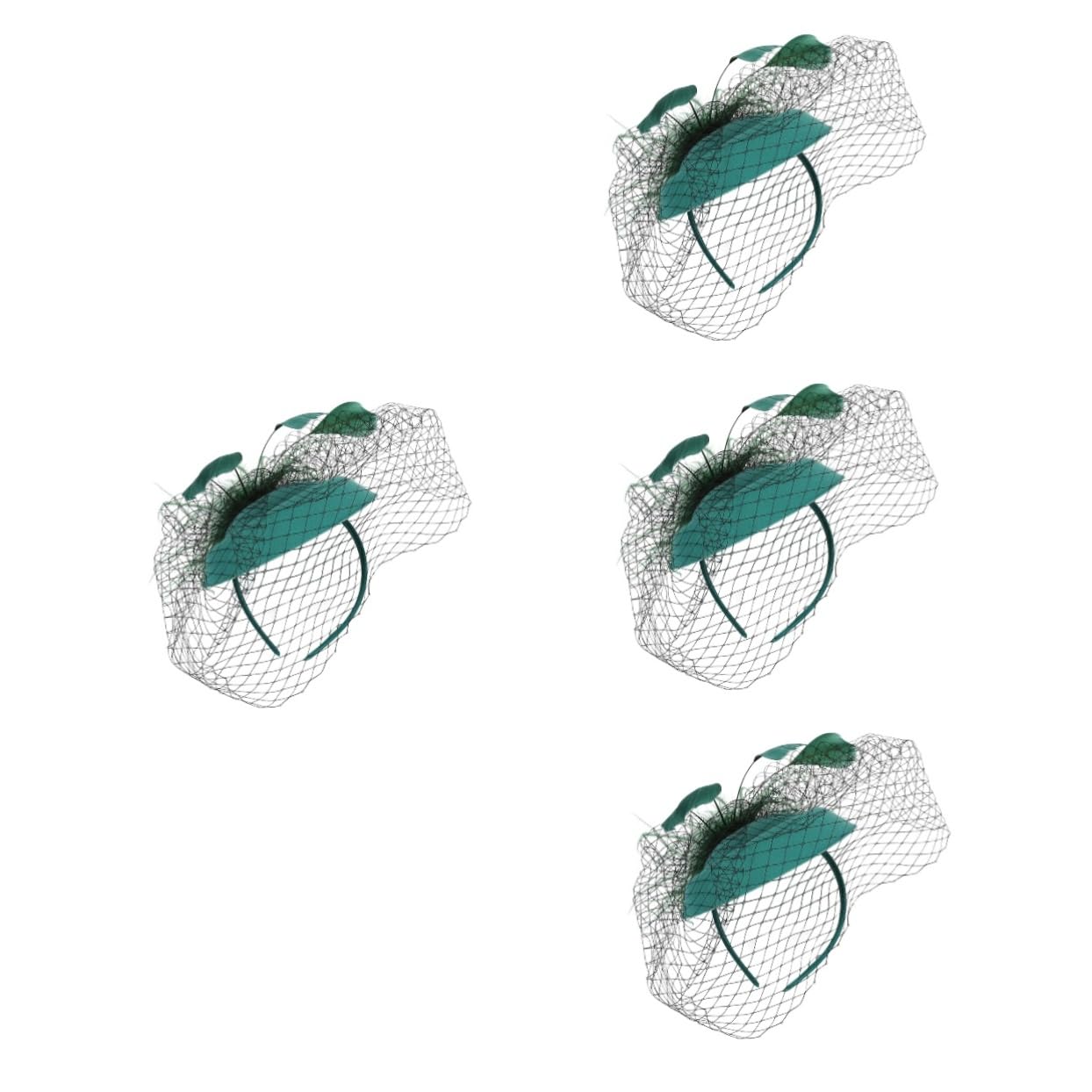 4pezzi Fascinator Elegante per Donne con Velo Rete Cappello Classico per Feste e Tea Party Accessorio Vintage per Cerimonie e Matrimoni Design Unico e Affascinante