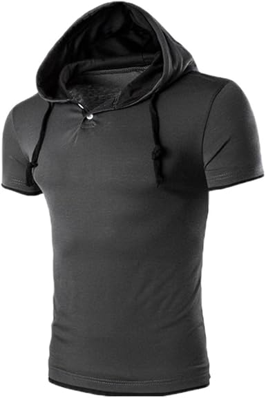 BlueSterCool Hombre Camisetas de Manga Cortas, Capucha (XXXL, Gris Oscuro  -1): Amazon.es: Ropa