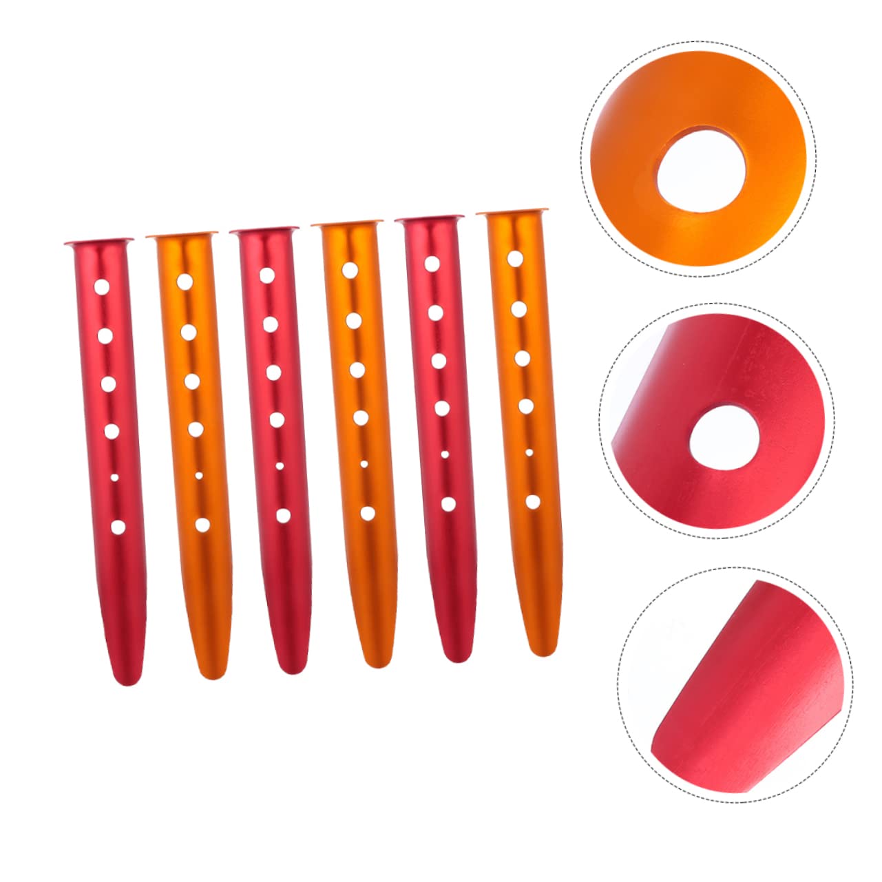Parliky 6PCS Alloy Tent Stakes Lightweight Outdoor Ground Nails for Camping Beach and Durable Shaped Design for Strong Holding Power and Easy Removal