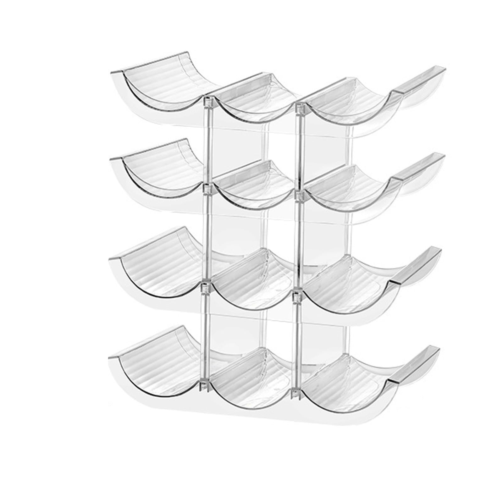 Organizador De Botellas, Mueble Botellero con Capacidad para 12 Botellas De Vino, Estantes para Vinos Transparente Apilables, Botellero Cocina, Adecuado para Armarios, Frigoríficos
