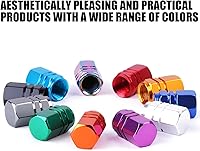 Vista 5 de Tapones de válvula de vástago de neumático de automóvil, 4 piezas de cubiertas de vástago de válvula de aleación de aluminio, resistentes a