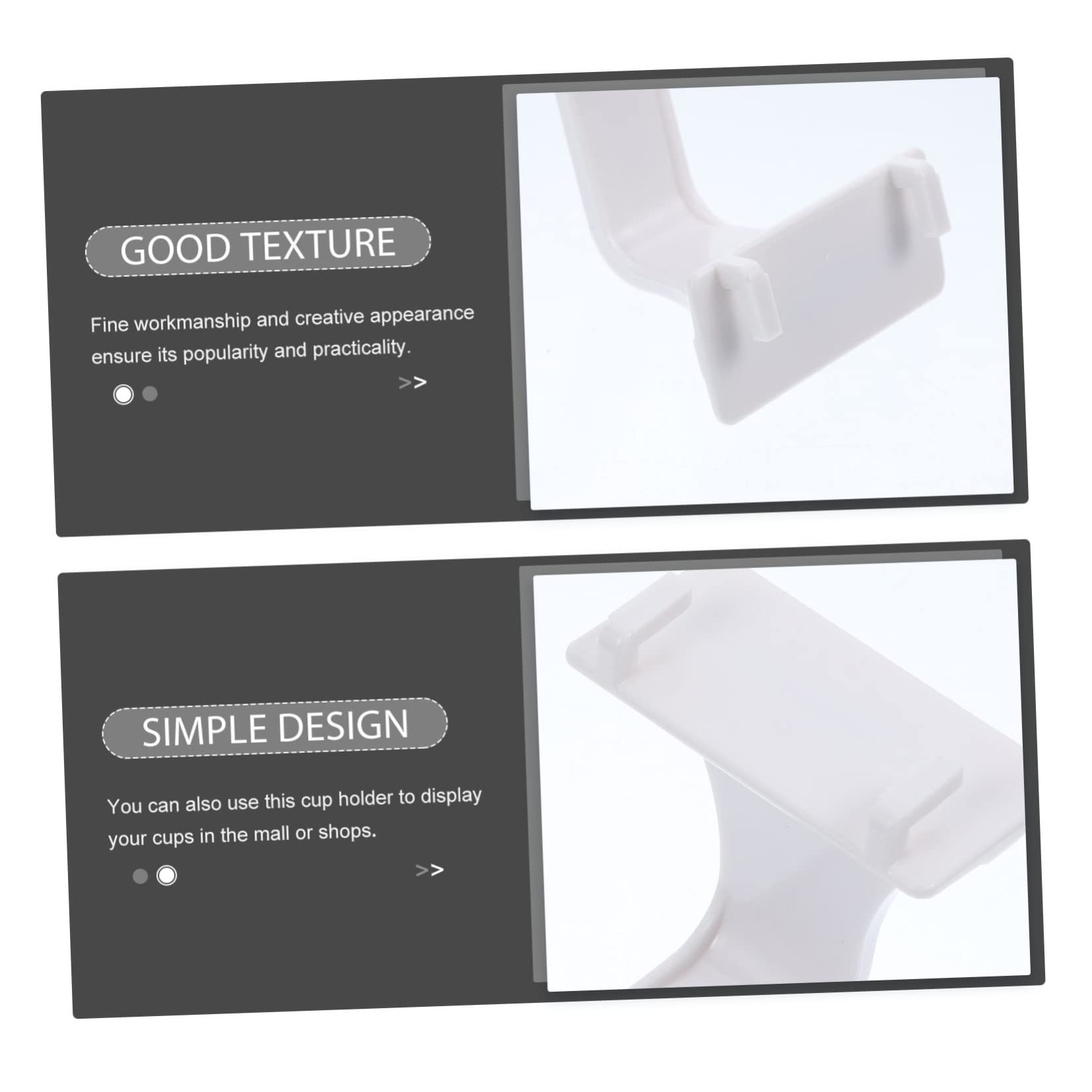 ERINGOGO Pegboard Cup Holder Mount 2 Pack White Mug Hooks Toothbrush Cup Organizer Space-Saving Design