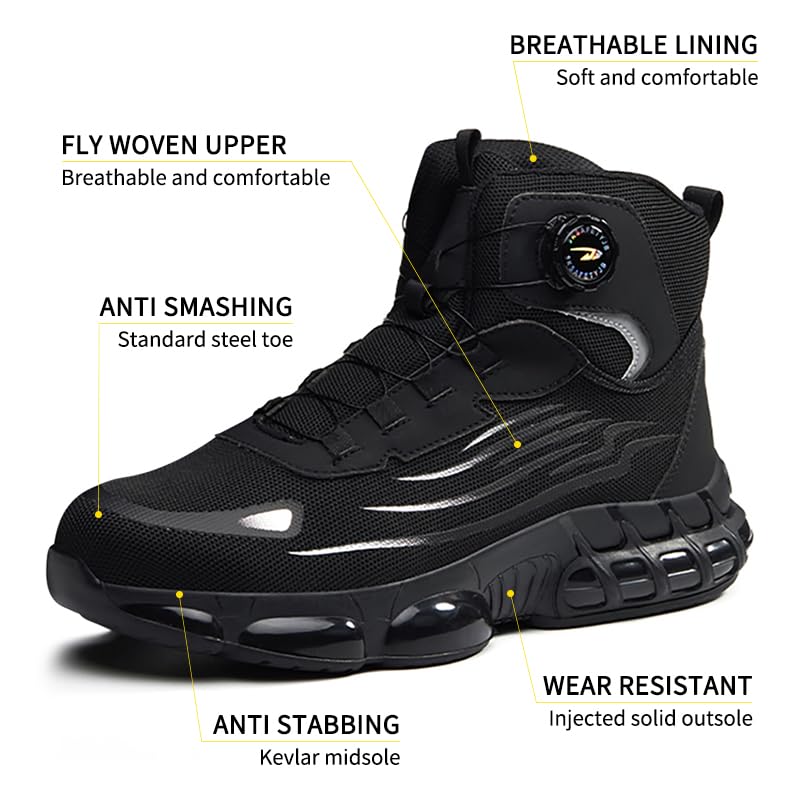 Image of Steel Toe Work Sneakers for Men Women Lightweight Comfortable Industrial & Construction Work Safety Shoes