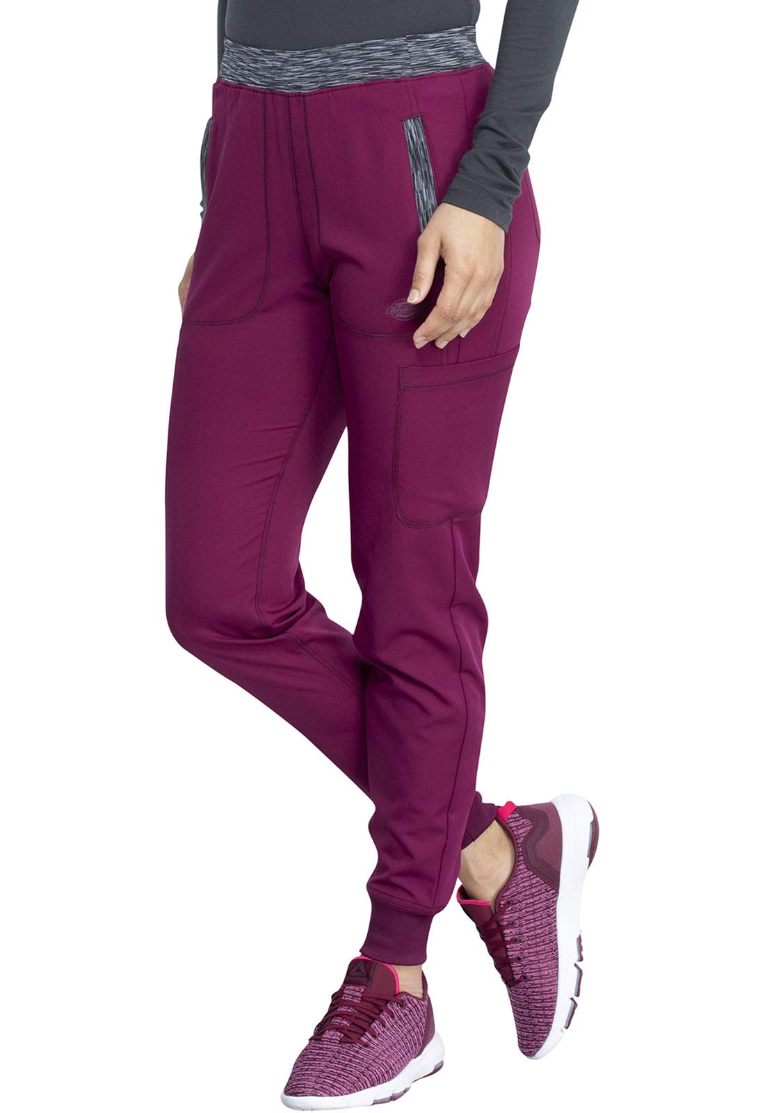 Dickies Dynamix DK185 - Pantalón quirúrgico para mujer, tiro natural, pierna cónica, pantalón deportivo