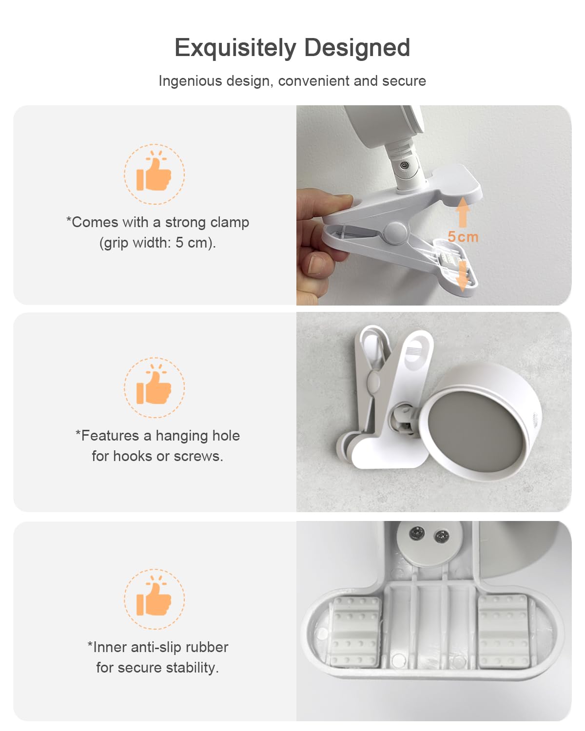 Luz de clip con batería recargable de 5000 mAh, luz de lectura para el cuidado de los ojos para cama con rotación de 360° táctil y control remoto, luz de abrazadera USB con 3 modos de color y