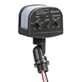 240-Degree Replacement Motion Sensor, Adjustable LUX(5-300) & Time & Detection Sensitivity Up to 60 Feet Range, 3 Working Modes Outdoor Motion Detector for Security Floodlight, Brown