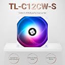 Thermalright TL-C12CW-S CPU Fan 120mm White ARGB Case Cooler Fan, 4pin PWM Silent Computer Fan with S-FDB Bearing Included, up to 1550RPM Cooling Fan gallery image