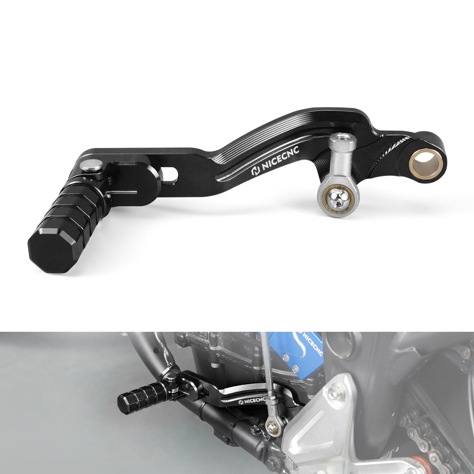 NICECNC Levier de Commande de Transmission en Aluminium Compatible avec Tenere 700/XTZ 700 2019-2024, Tenere 700 Rally Edition 2020-2024, usiné CNC, Noir