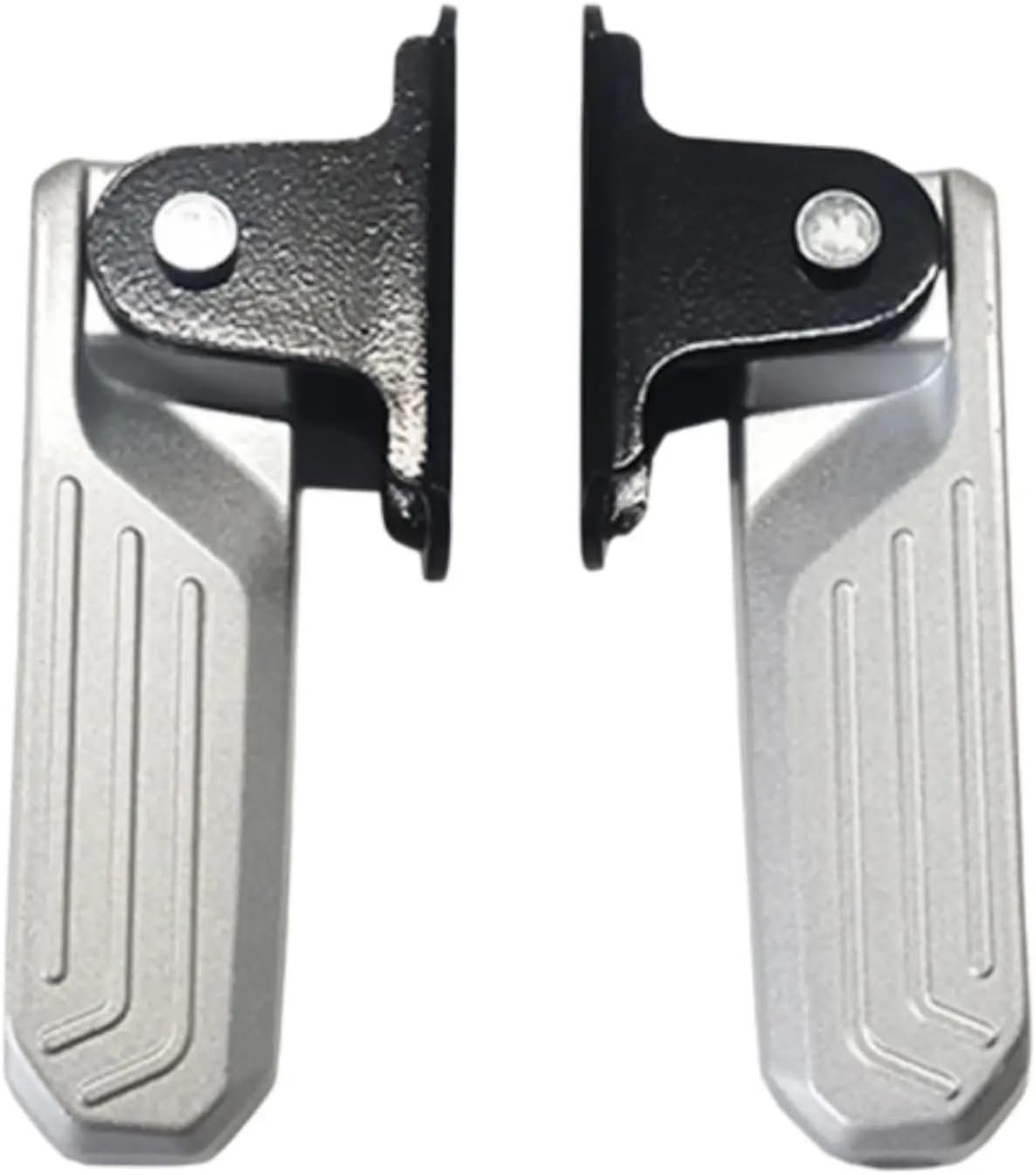 Bike Pegs 1/2 Pairs Foldable Electric Bike Front Foot Pegs - Universal Adjustable Non-Slip Aluminum Footrests for Commuter & Scrambler Bikes for Mountain Bike E-Bike(2pair)