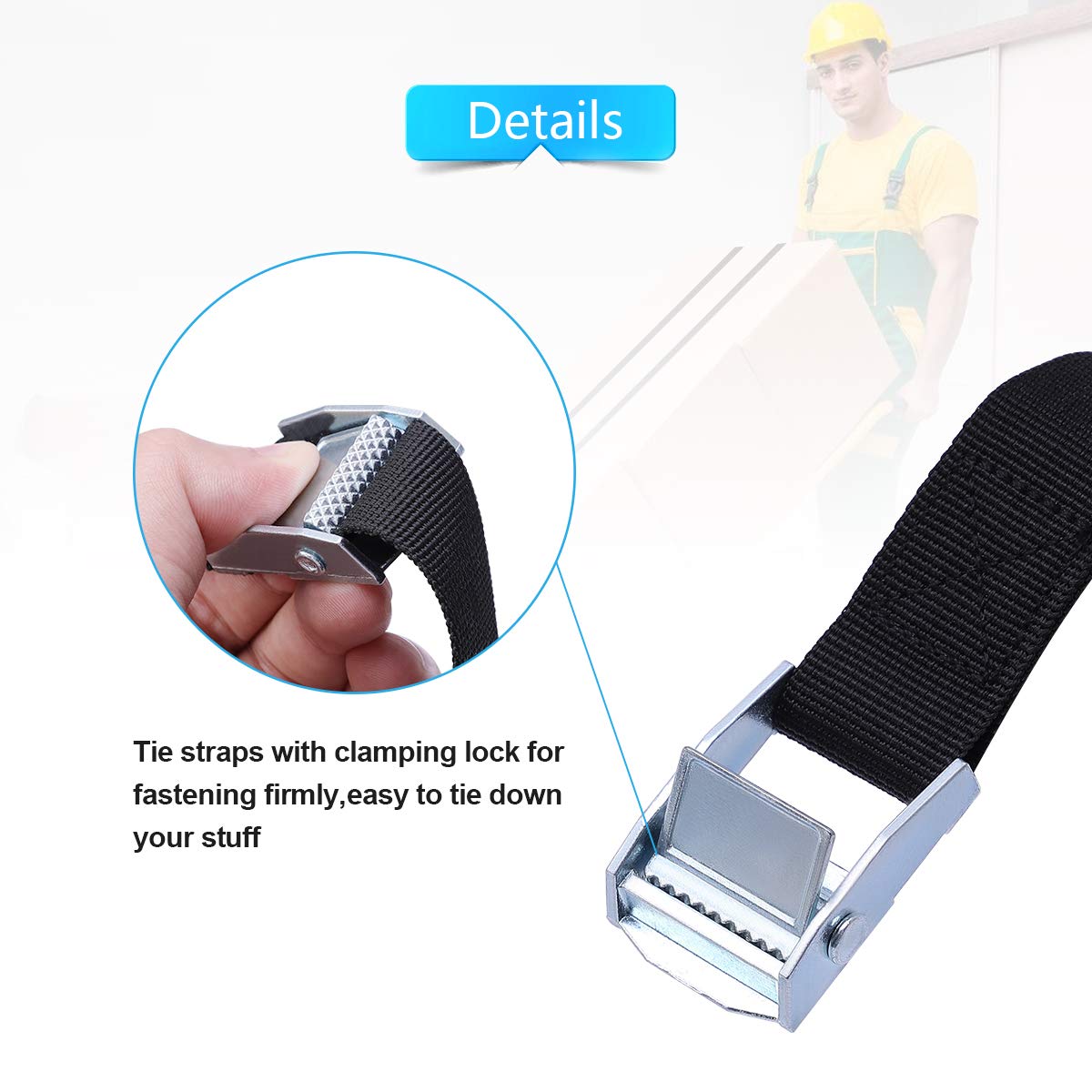 AIEVE 4 Pack Tie Down Straps, Roof Rack Straps Heavy Duty Adjustable