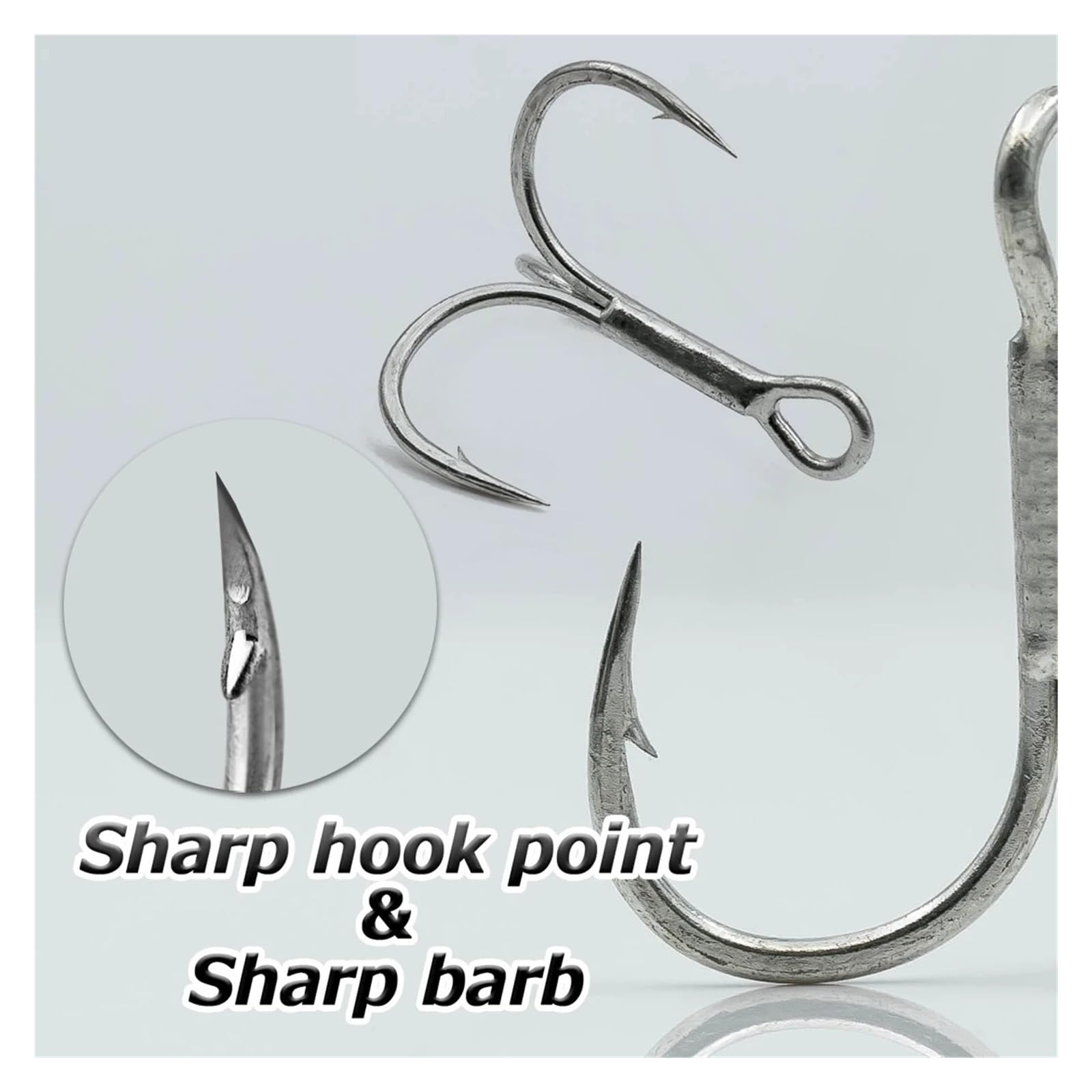 Hameçons de pêche triples, leurres durs de Remplacement, for pêche en Eau salée, Crankbaits, Spinners, Truite, Thon, Saumon, 25 à 100 pièces(Szie2 Gap-10.61mm,100 Pcs)