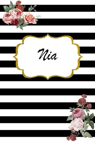 Nia Classic Floral Personalized NotebookJournal Log Book Planner With Name, 110 pages of your selected paper, planner. Size 6 x 9