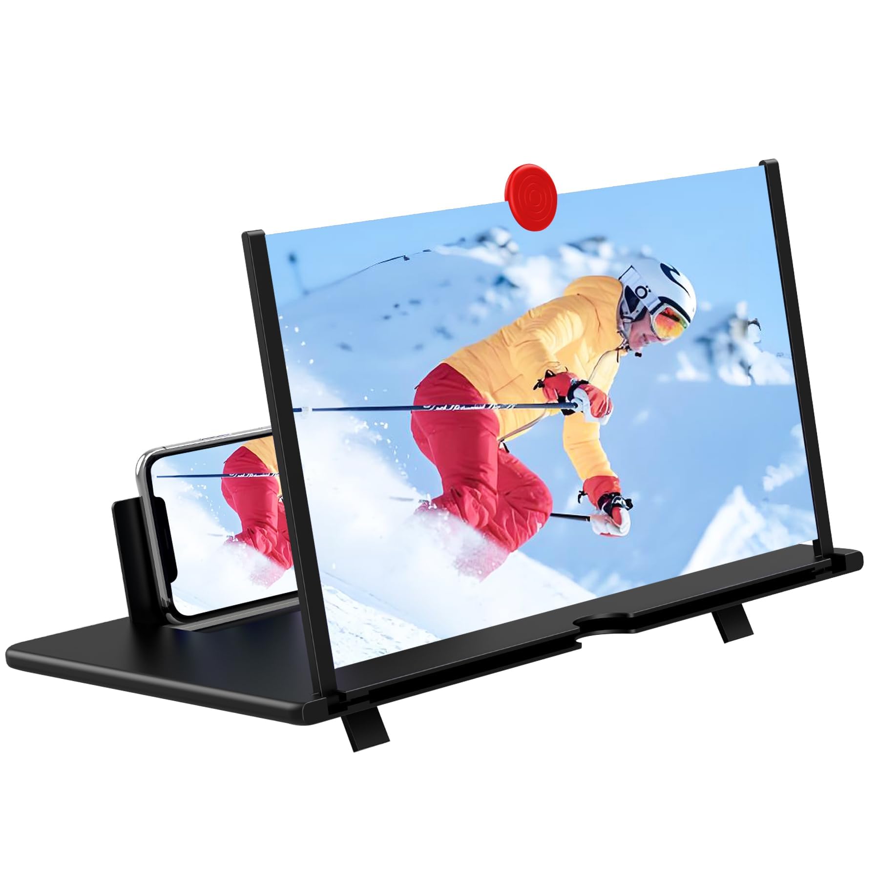 14" Screen Magnifier –3D HD Mobile Phone Magnifying Projector Screen Enlarger for Movies, Videos, and Gaming–Foldable Phone Stand with Screen Amplifier–Supports All Smartphones(Black-14Inch)-image-12