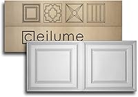 Vista 2 de Ceilume - Juego de 10 azulejos de techo ultradelgados Stratford de 2 x 4 pulgadas, para techos falsos de 1 pulgada