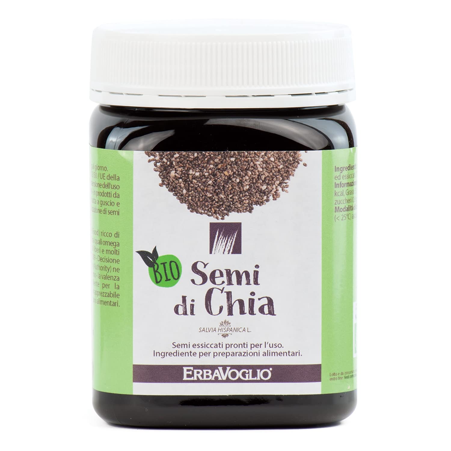 Erbavoglio Alimento Biologico - Semi di Chia - 450 gr - Superfood che apporta proteine, acidi grassi e fibre