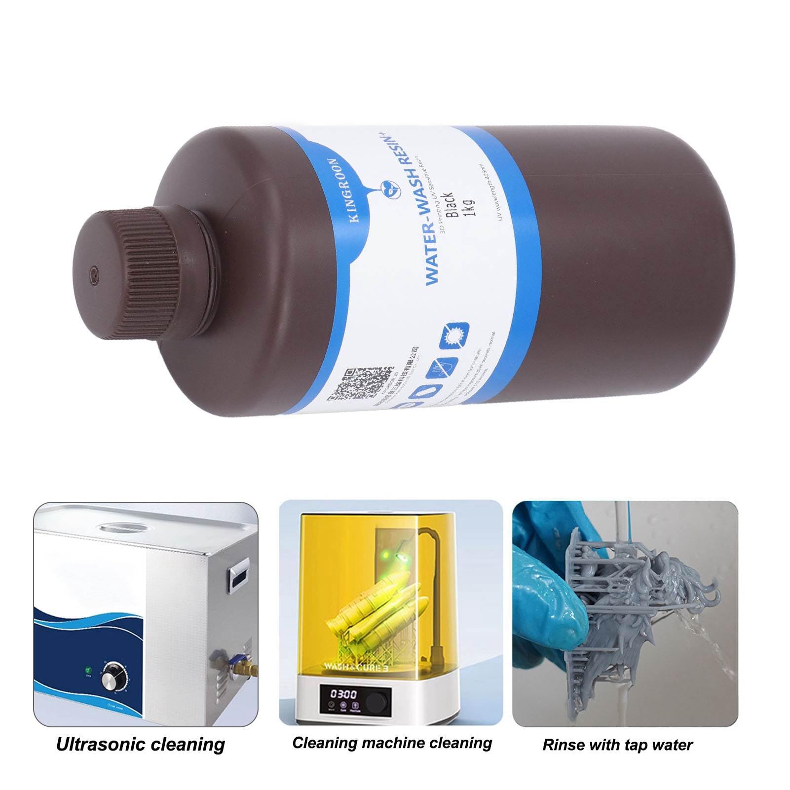 Resina per stampante 3D Resina fotopolimerica calcinabile UV per stampante 3D LCD DLP SLA Nero 1000 g