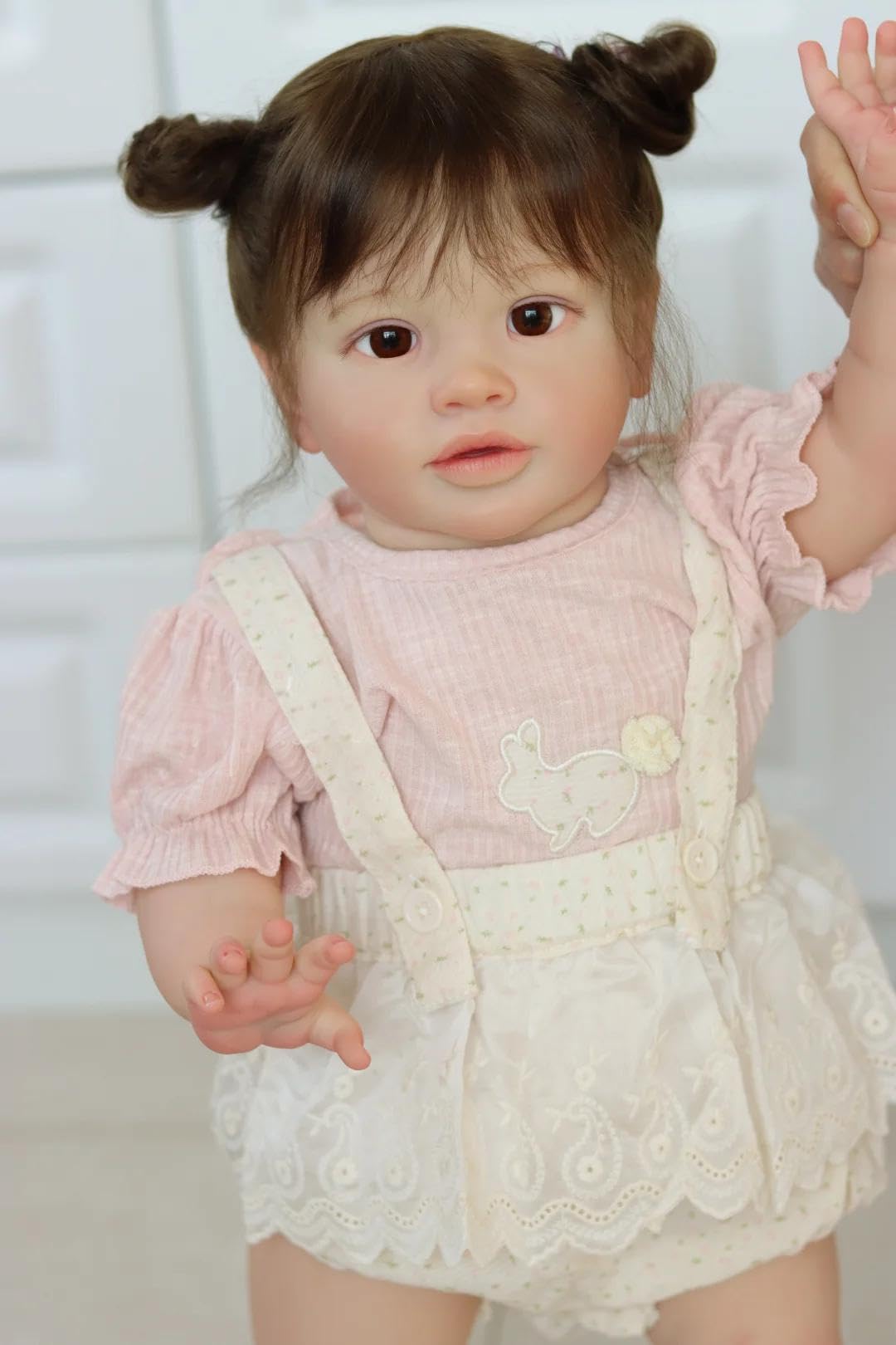 RXDOLL 26 Zoll Realistische Reborn Babypuppen Mädchen Pippa, Stoffkörper Weiches Vinyl Riesige Größe Reborn Kleinkind Puppen, Lebensechte Babypuppe Handgemachte Reborn Puppe mit Zubehör