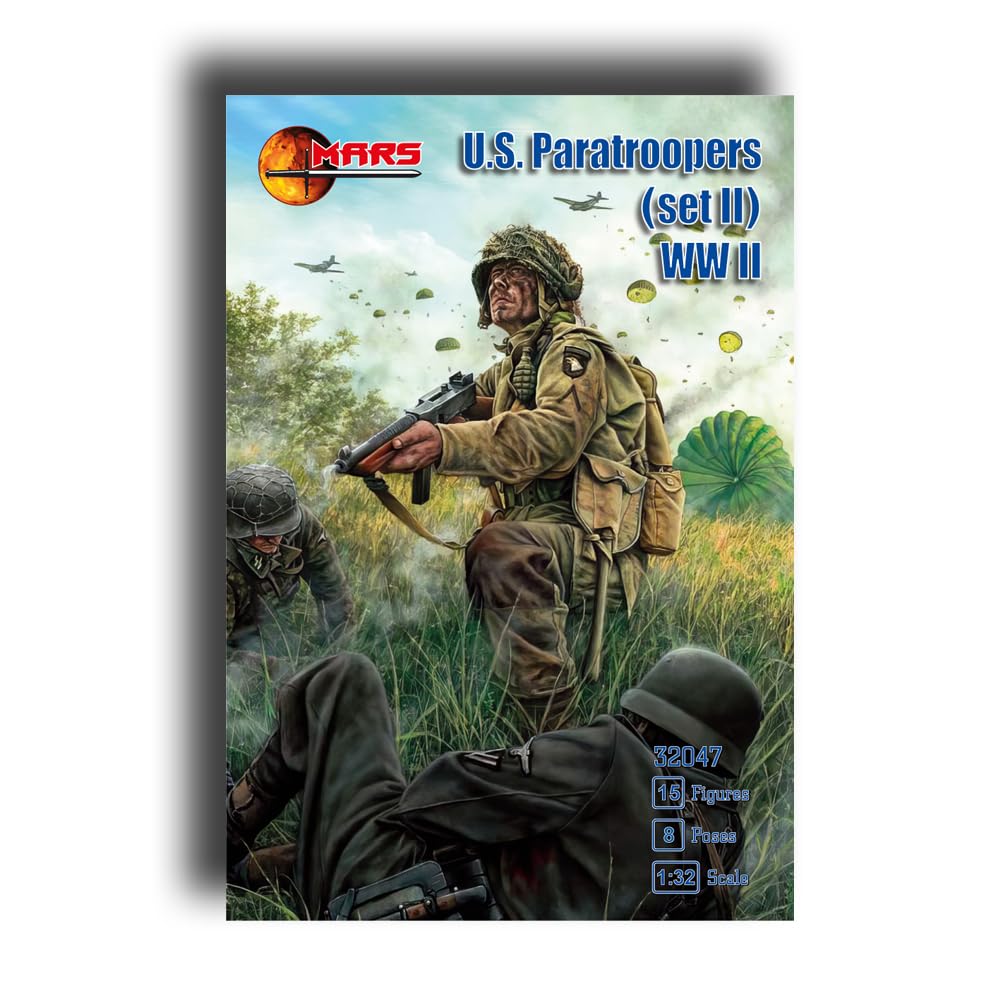 Mars Figures 32047 1/32 US Paratroopers WW II Set 2 15 Figures