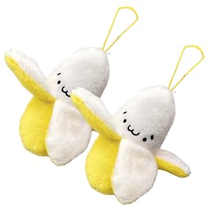 2Pcs Banana Stuffed Animal Keychain Cute Soft Stuffed Banana Plush Pendant for Decoration 2 8 Inch Plushie Plush