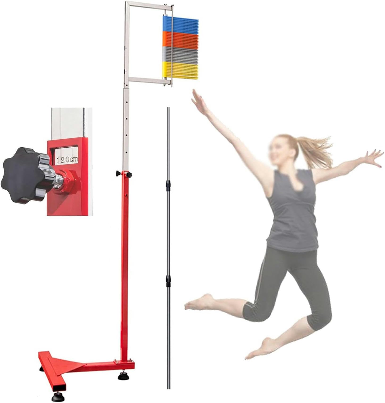 Generisch Vertikalsprungtester – Höhenverstellbar von 1,4 m bis 3 m, professionelles Hochsprungtrainingsgerät für Athleten, Leistungssteigerung im Indoor- und Outdoor-Sport