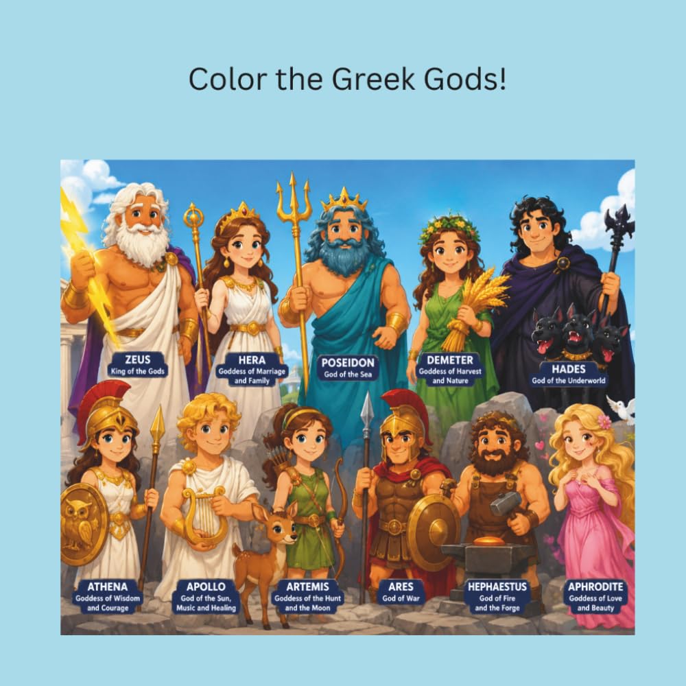Color the Greek Gods!: Amazing Greek Gods and Goddesses Coloring Book