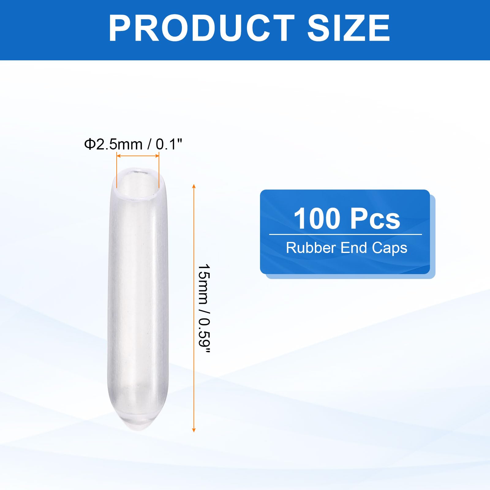 Harfington Uxcell 100pcs Rubber End Caps Protective Caps 6mm 7mm 8mm 9mm 10mm Black - View #4