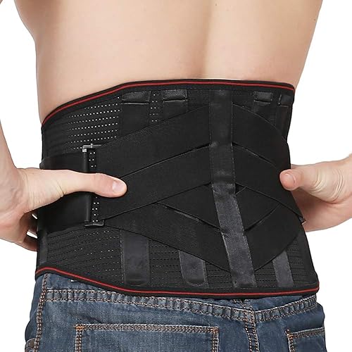 Tirantes de espalda baja para aliviar el dolor de espalda, cinturón de compresión para hombres y mujeres, soporte lumbar para hernia de disco,