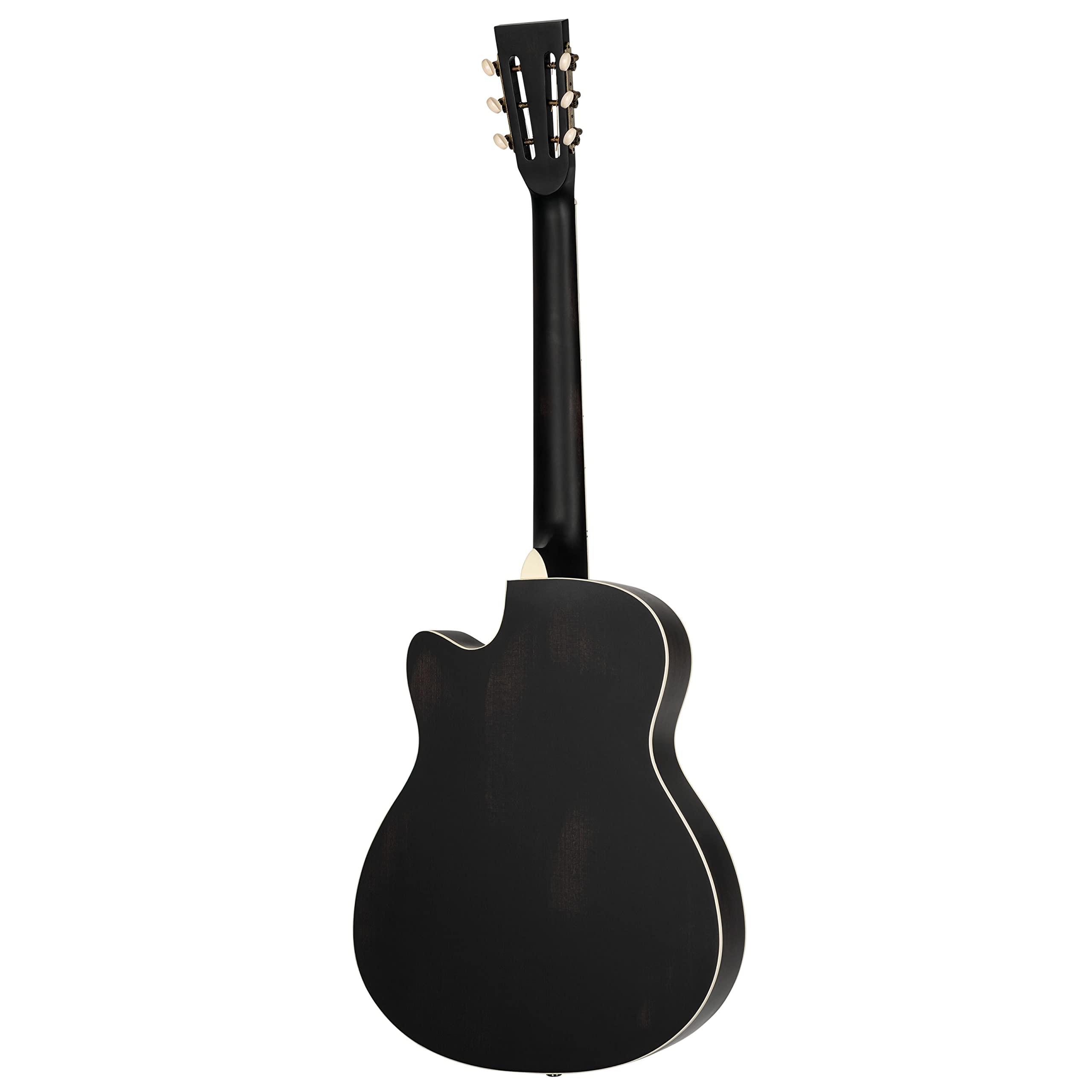Ortega Guitars Resonator Gitarre Elektro-Akustisch – Americana Series – Lipstick Pickup – Mahagoni, Schwarz (RRG40CE-DBK)