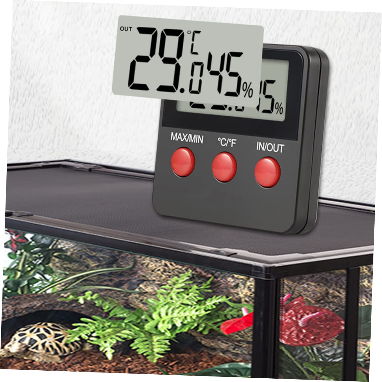 BESPORTBLE 4juegos Digital De Reptiles Higrómetro Medidor De Temperatura y Humedad Para Terrarios y Huevos Para Accesorios De Tanque De Serpientes y