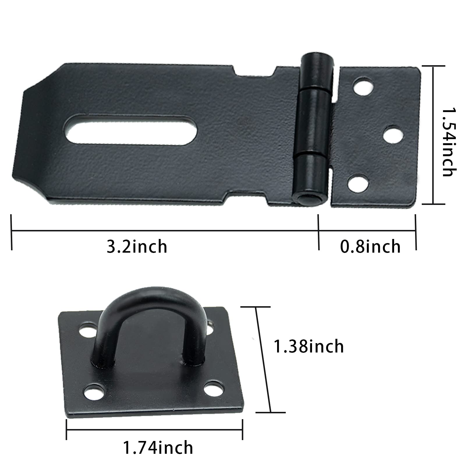 SZXMDKH Lucchetto per porta con chiavistello, 7,5 cm in acciaio inossidabile con chiavistello e gancio Serratura per capannone Serratura per porta del capannone Serratura resistente per cancello
