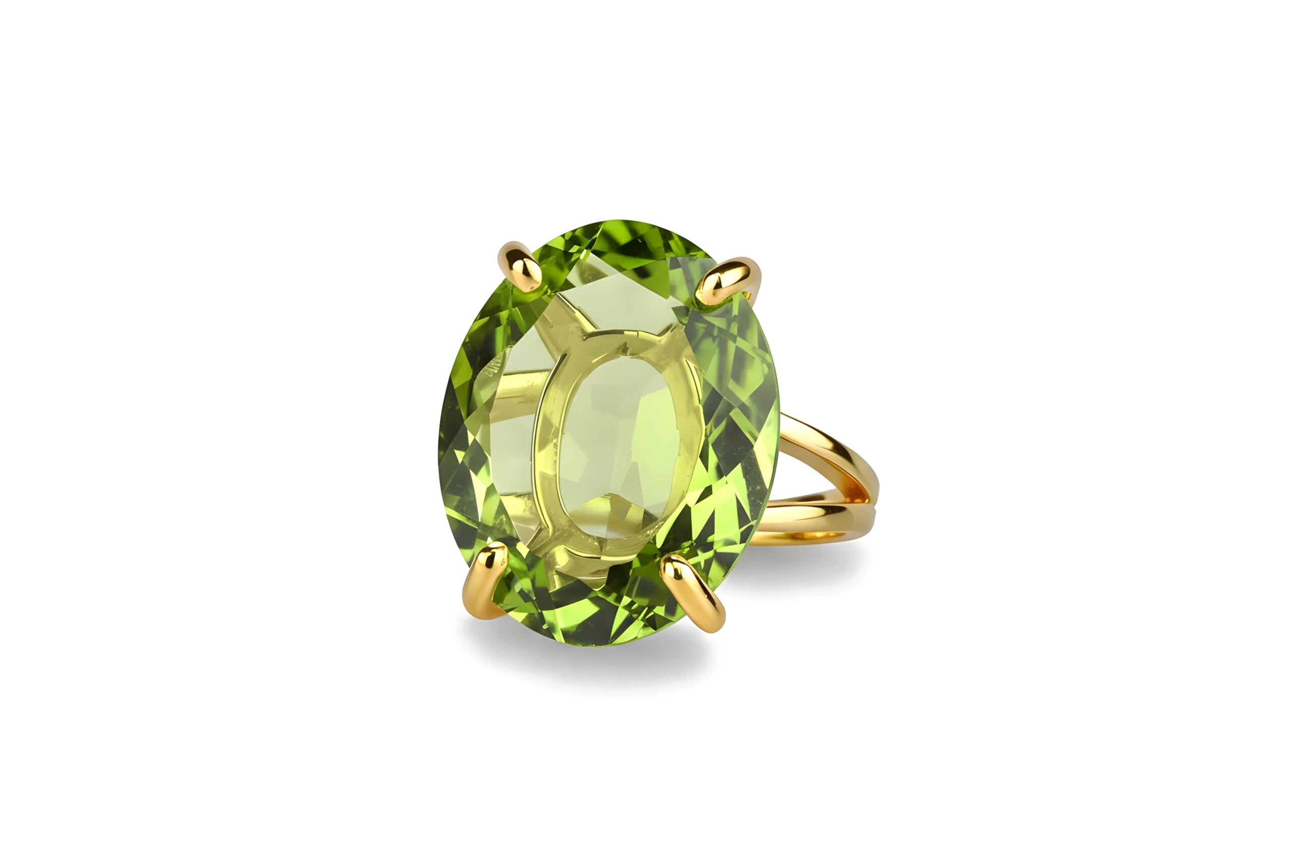 Anillo de Peridoto Hecho a Mano - Anillo de Piedra Natural en Oro de 14k - Elegante Anillo de Declaración Anillo de Compromiso de Novia de Fiesta de Bohemia - Regalo de Joyería Artesanal para Mujer