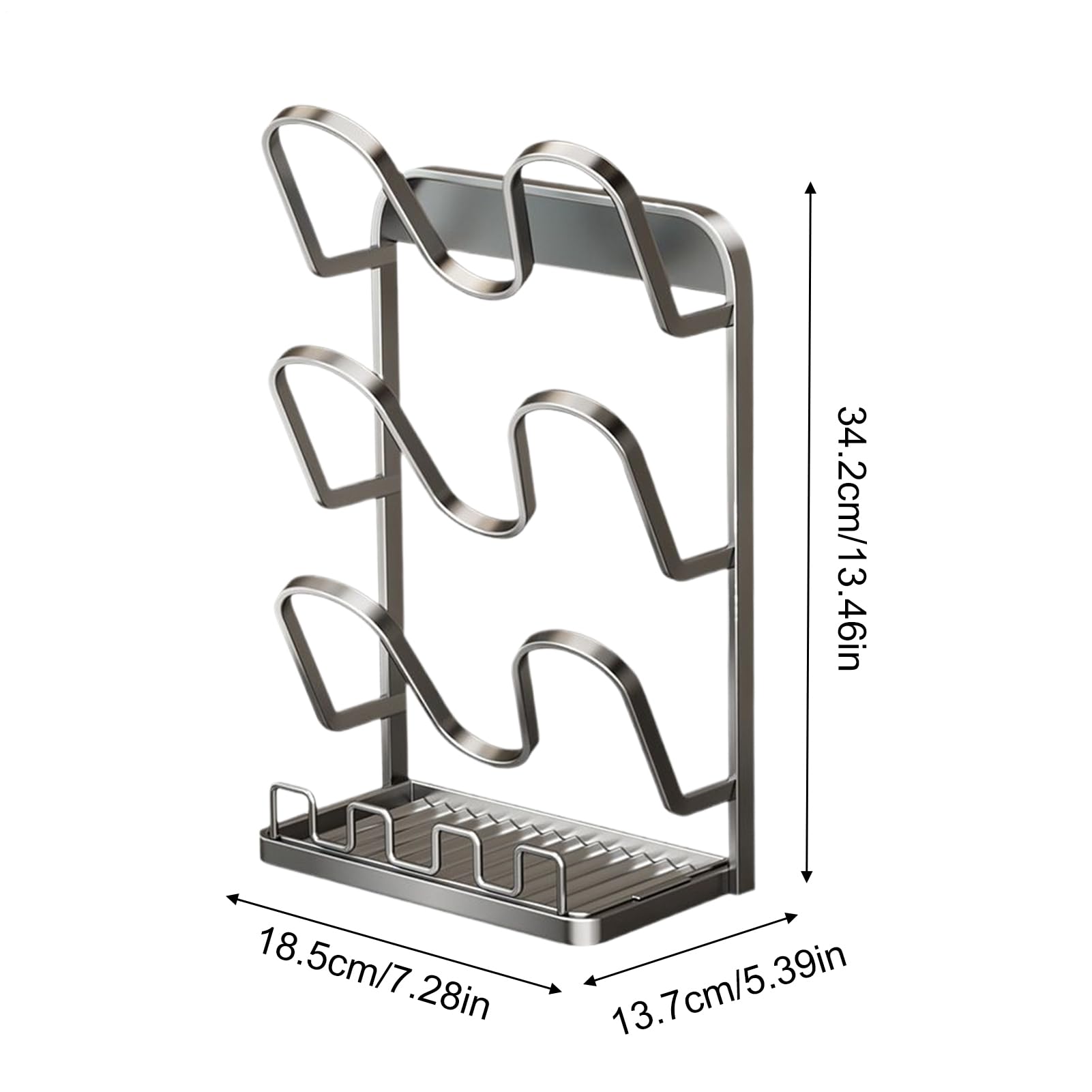 Organizzatore Coperchi Pentole 3 Metallico Antiruggine Multifunzionale | Supporto Coperchi Pentole Durante Cottura Per Dormitorio Camper Casa Ristorante Armadio Cucina