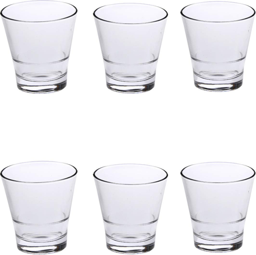 AFAST Clear Shot Glasses Add Fun and Style to Every Celebration and Toast. Enjoy Your Party, Capacity:- 150 Ml, Pack of 6, Size:- 8 X 8 X 9 CM