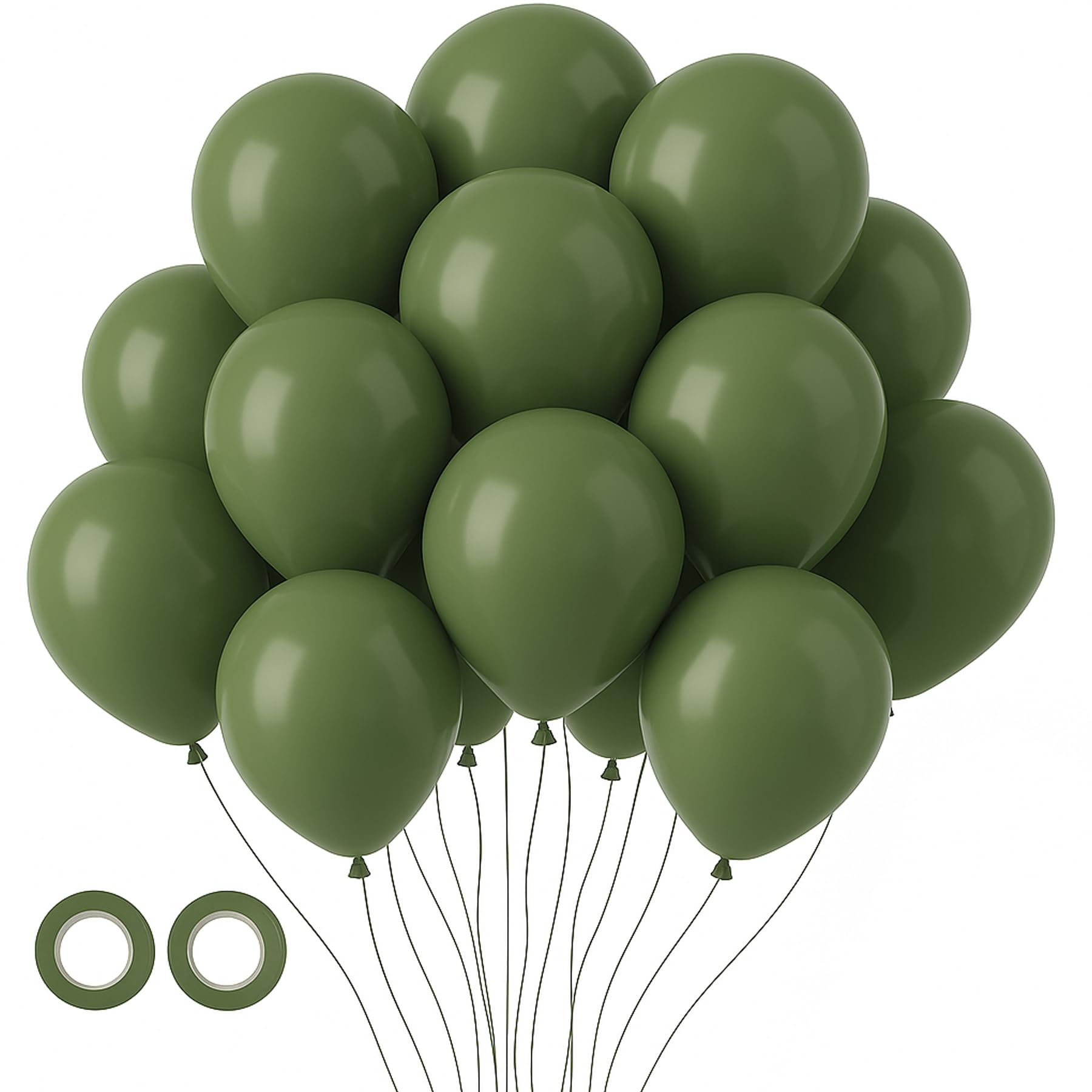 Voircoloria 105pcs Sage Green Olive Green Party Latex Balloons, 12inch