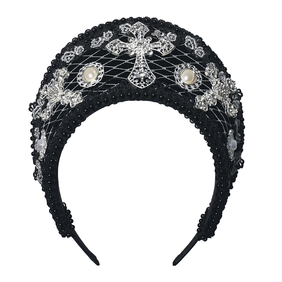 Anne Boleyn Headband Elizabethan Victorian Royal Coronet Hood Tiara Hat Medieval Renaissance Tudor Queen Headpiece for Women