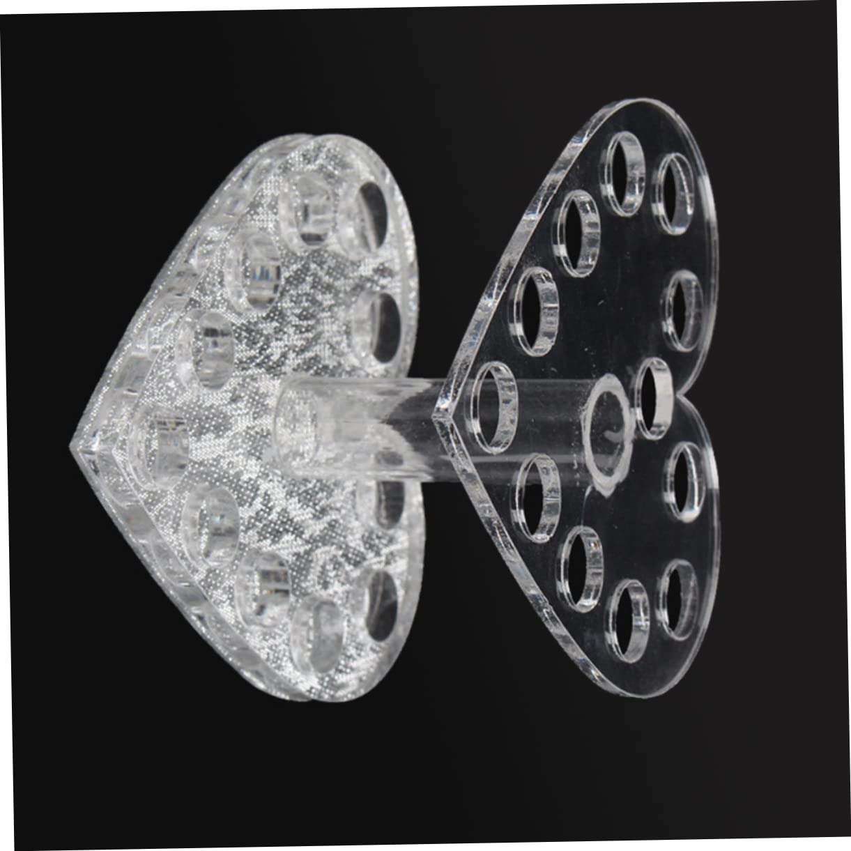 Healeved Heart-Shaped Nail Art Pen Holder 12 Holes Acrylic Gel Nail Brush Holder Manicure Makeup Brush Storage Holder Polish Pen Rest Nail Tool Organizer
